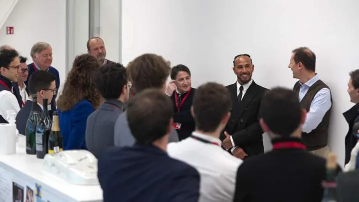 lewis hamilton first day at ferrari factory f1 maranello 2025