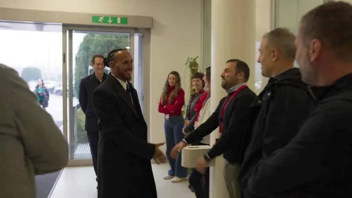lewis hamilton first day at ferrari factory f1 maranello 2025