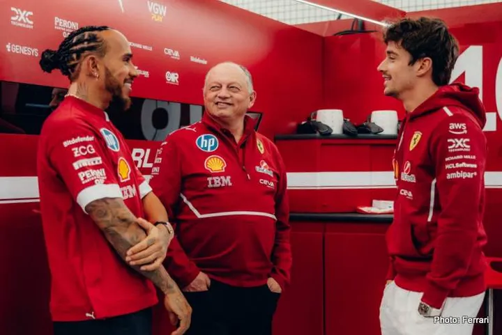 hamilton vasseur leclerc testing ferrari f1 bahrain