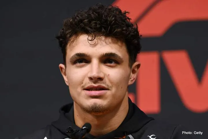 LONDON, ENGLAND - FEBRUARY 18: Lando Norris of Great Britain and McLaren talks to the media during a press conference prior to F1 75 Live at InterContinental London O2 on February 18, 2025 in London, England. (Photo by Mark Sutton - Formula 1/Formula 1 via Getty Images)