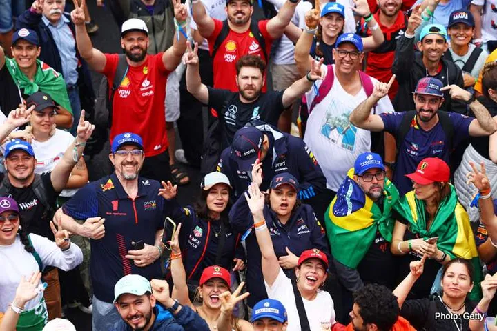 SAO PAULO, BRAZIL - NOVEMBER 03: Fans show their support for Max Verstappen of the Netherlands and Oracle Red Bull Racing after the F1 Grand Prix of Brazil at Autodromo Jose Carlos Pace on November 03, 2024 in Sao Paulo, Brazil. (Photo by Mark Thompson/Getty Images) // Getty Images / Red Bull Content Pool // SI202411030644 // Usage for editorial use only //