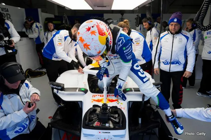 IMOLA, ITALY - FEBRUARY 19: Yuki Tsunoda at Visa Cash App RB Filming Day at Autodromo Enzo e Dino Ferrari on February 19, 2025 in Imola, Italy. (Photo by Rudy Carezzevoli/Getty Images) // Visa Cash App RB / Red Bull Content Pool // SI202502250434 // Usage for editorial use only //