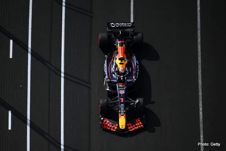 MELBOURNE, AUSTRALIA - MARCH 14: Max Verstappen of the Netherlands driving the (1) Oracle Red Bull Racing RB21 on track during practice ahead of the F1 Grand Prix of Australia at Albert Park Grand Prix Circuit on March 14, 2025 in Melbourne, Australia. (Photo by Clive Mason/Getty Images)