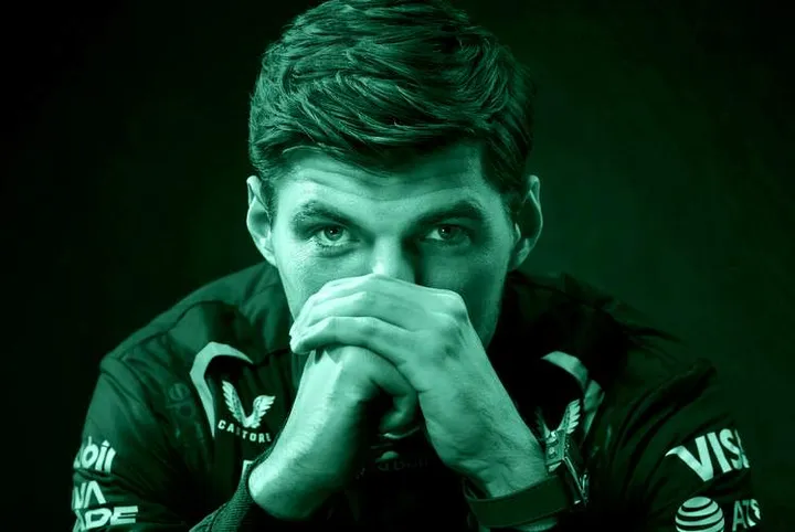 Max Verstappen poses during the Oracle Red Bull Racing brand shoot, while wearing the 2025 Sparco Race suit on February 16, 2025 // Will Cornelius / Content Pool // SI202502160407 // Usage for editorial use only // aston martin