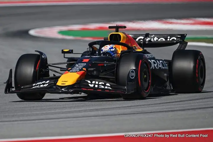 BARCELONA, SPAIN - MAY 30: Max Verstappen of the Netherlands driving the (1) Oracle Red Bull Racing RB21 on track during practice ahead of the F1 Grand Prix of Spain at Circuit de Barcelona-Catalunya on May 30, 2025 in Barcelona, Spain. (Photo by Sam Bagnall/Sutton Images) // Getty Images / Red Bull Content Pool // SI202505302207 // Usage for editorial use only //