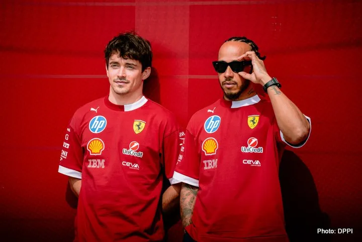 HAMILTON Lewis (gbr), Scuderia Ferrari SF-25, portrait LECLERC Charles (mco), Scuderia Ferrari SF-25, portrait during the Formula 1 Pirelli Grand Prix du Canada 2025, 10th round of the 2025 FIA Formula One World Championship from June 14 to 16, 2025 on the Circuit Gilles Villeneuve, in Montréal, Canada - Photo Alberto Vimercati DPPI