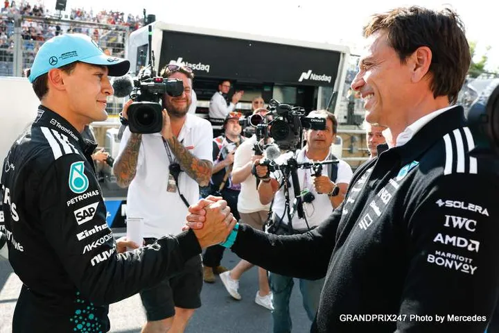 Parc Ferme: Time to ink the paper! George Russell Mercedes Toto Wolff Canadian GP