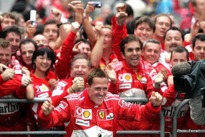 Schumacher celebrates Ferrari