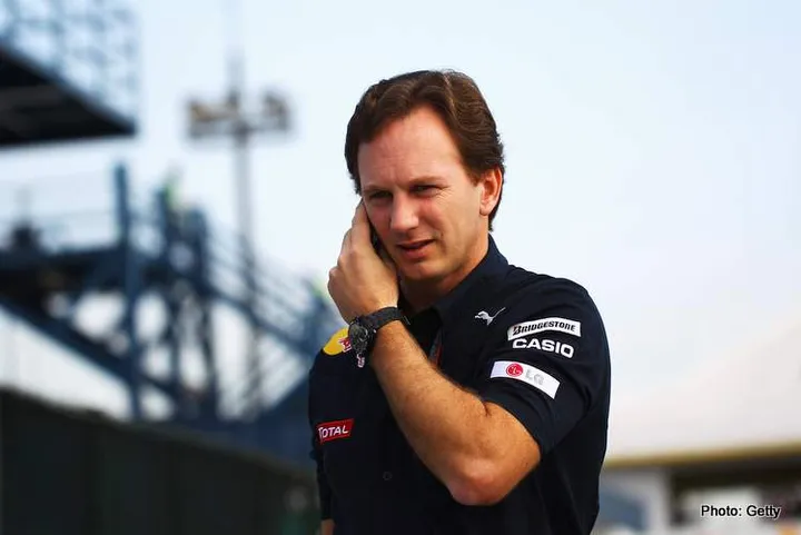 SAO PAULO, BRAZIL - NOVEMBER 05: Red Bull Racing Team Principal Christian Horner is seen during practice for the Brazilian Formula One Grand Prix at the Interlagos Circuit on November 5, 2010 in Sao Paulo, Brazil. (Photo by Vladimir Rys/Getty Images) *** Local Caption *** Christian Horner