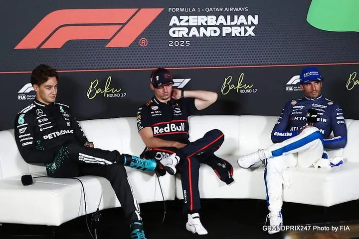 verstappen russell sainz baku 2025