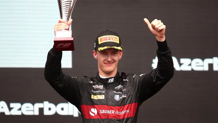 Théo Pourchaire récupère la tête du championnat de Formule 2 après sa 3e place lors du Grand Prix d'Azerbaïdjan - Eurosport