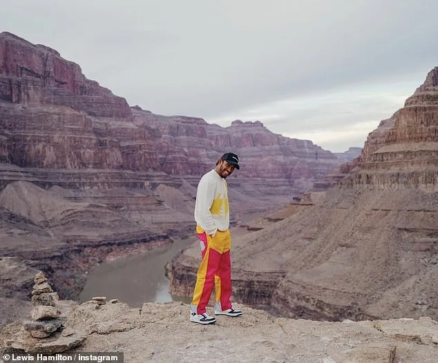 Natural beauty: Meanwhile, Lewis also shared some pictures of some beautiful landscapes, including a red rocked canyon