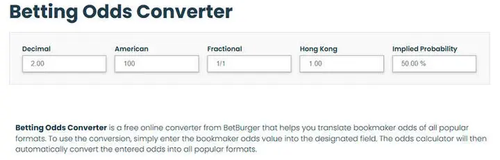 everyone can use a handy odds converter offered by popular scanners for this purpose.