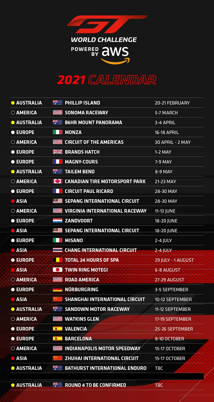 Image result for GT3 2021 CALENDAR