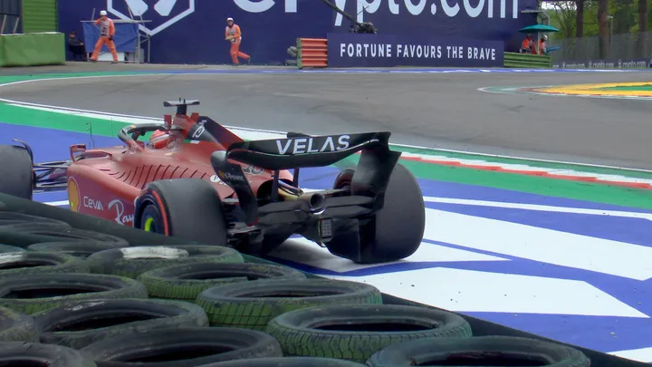 2022 Emilia Romagna Grand Prix: Leclerc hits barrier chasing Perez for P2"