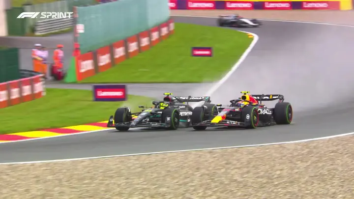 Hamilton and Perez share their views after dramatic Sprint race clash at Spa | Formula 1®