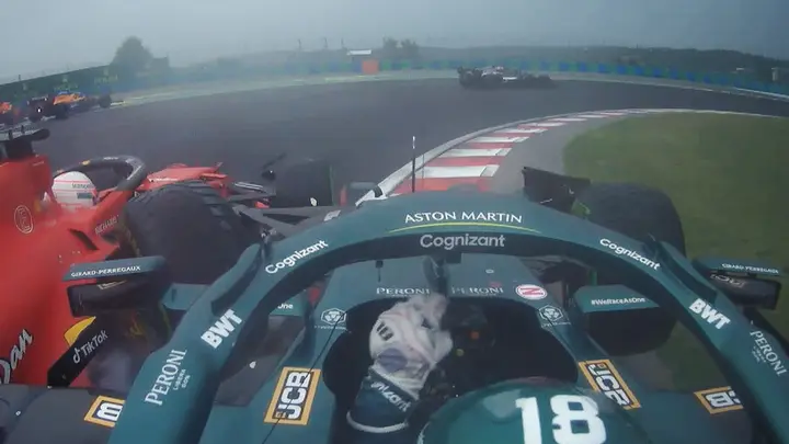 2021 Hungarian Grand Prix: Stroll crashes into Leclerc at race start