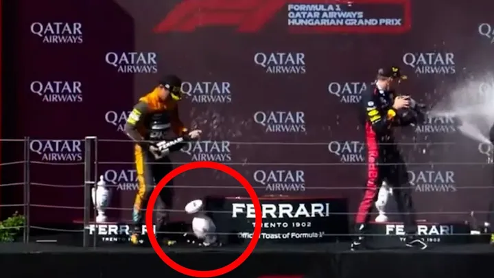 Norris BREAKS Verstappen's Trophy at 2023 Hungarian GP