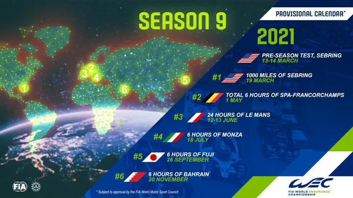 Image result for wec calendar 2021