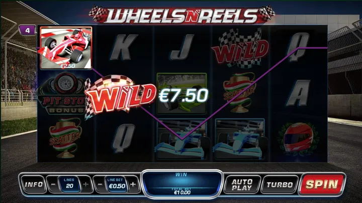 Wheels N Reels Slot - Playtech - Feb. 2019