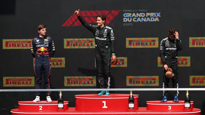 It's amazing to be back on the top step' – George Russell jubilant after hard-fought victory in Canada | Formula 1®