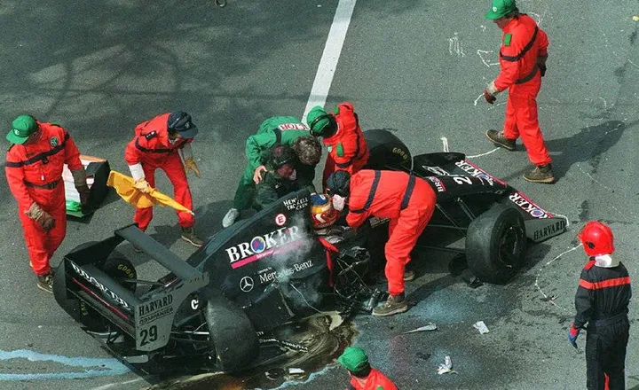 On this day in 1994, less than two weeks after the deaths of Senna and Ratzenberger, Karl Wendlinger crashes heavily at the Nouvelle Chicane in Monaco. He remained in a coma for