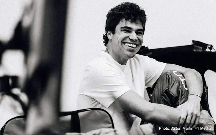 lance stroll smiling laughing