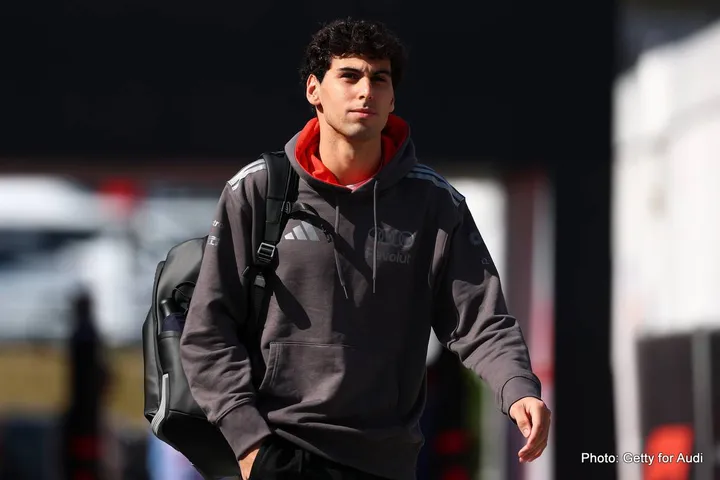SUZUKA, JAPAN - MARCH 27: Gabriel Bortoleto of Brazil and Audi F1 Team arrives in the Paddock prior to practice ahead of the F1 Grand Prix of Japan at Suzuka Circuit on March 27, 2026 in Suzuka, Japan. (Photo by Clive Mason/Getty Images)