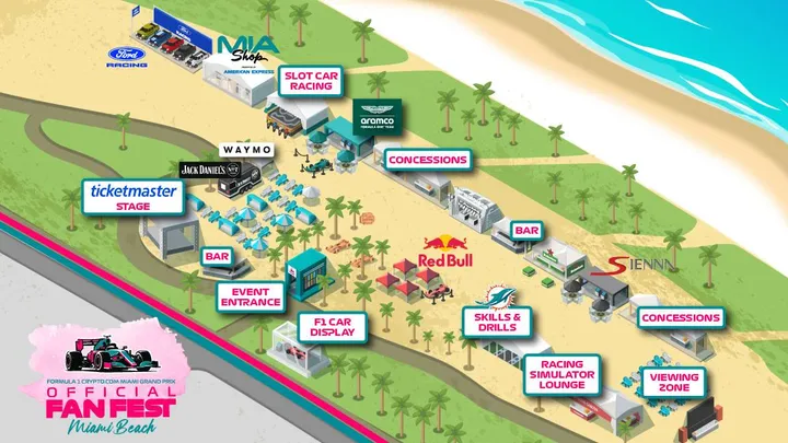 Miami GP Fan Fest Map