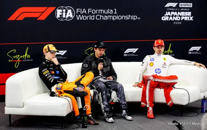 Japanese Grand Prix Top 3 Press Conference: Kimi Antonelli, Oscar Piastri &amp; Charles Leclerc