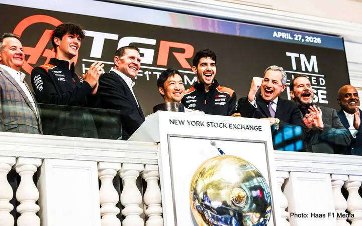 haas f1 team ring bell NYSE ocon bearman komatsu