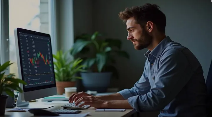 go trading man at computer pc