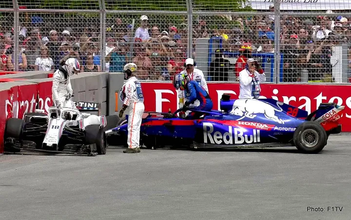 Hartley vs Stroll crash