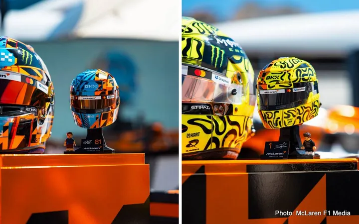 mclaren f1 lego helmets norris piastri