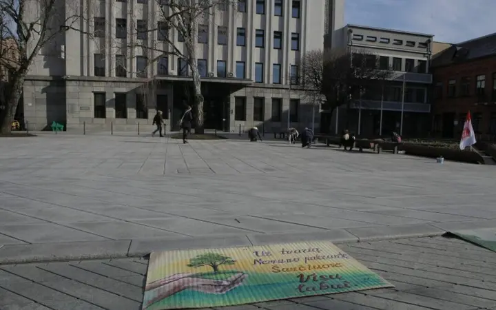 zemuju sanciu bendruomenes protesto akcija 86854873