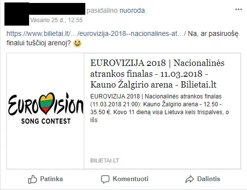 biliet kainos