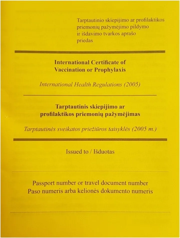 tarptautinis skiepijimo ar profilaktikos priemoni paymjimas