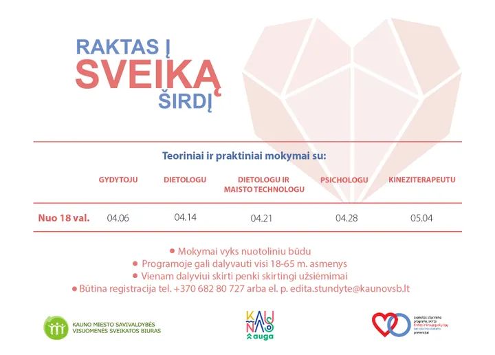 raktas i sveika sirdi balandzio tvarkarastis