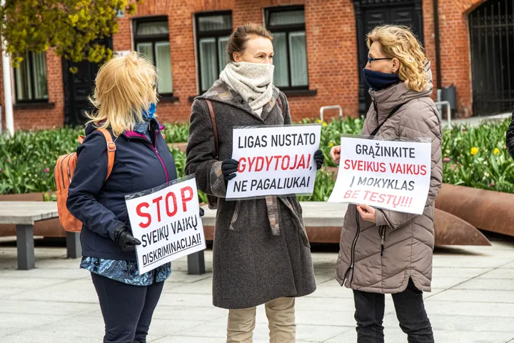 Protestas prieš mokinių testavimą