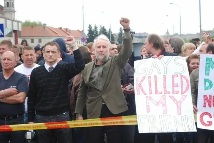 stanislovas buskevicius protestuoja pries seksualiniu mazumu eitynes