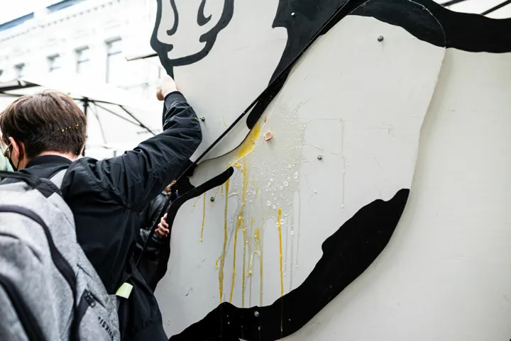 Riaušės „Kaunas Pride“ eitynėse / V. Sidabro nuotr.