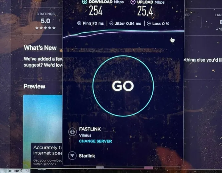 starlink interneto greitis 88910411