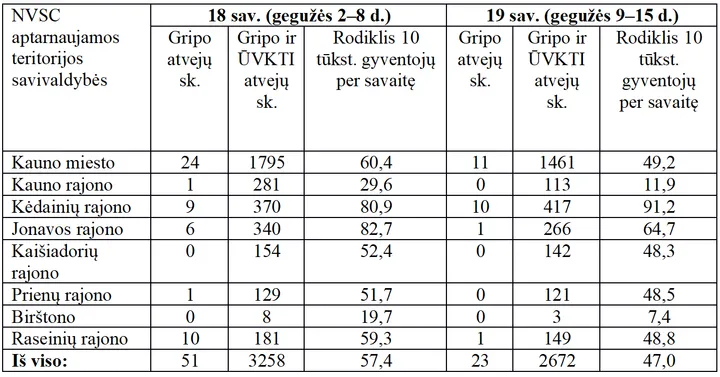 sergamumas gripu