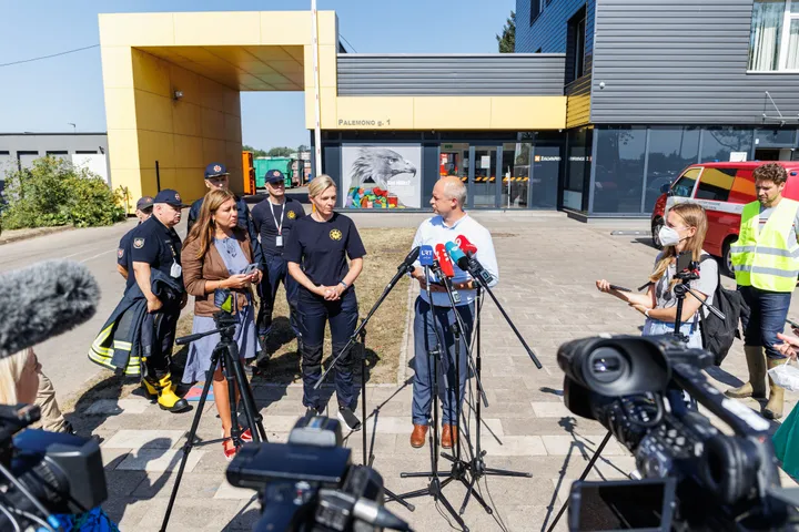 Spaudos konferencija po gaisro Palemone