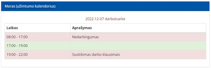 mero darbotvarke