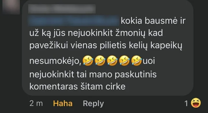 Viena socialiniame tinkle apsireiškusi moteris išpuolio nesureikšmino / Skaitytojo nuotr.