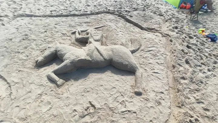 Smėlio skulptūromis poilsiautojus žavintis S. Kajokas: menininku galime būti kiekvienas