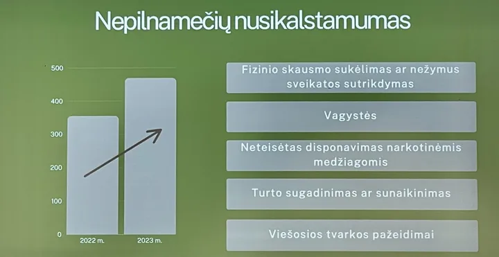 Nepilnamečių nusikalstamumas Kaune / Policijos pav.
