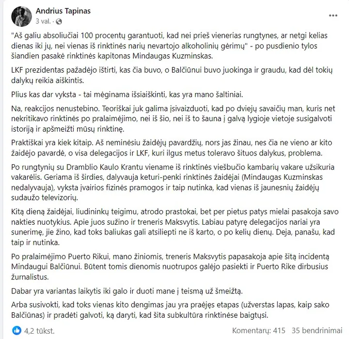 A. Tapinas / Facebook