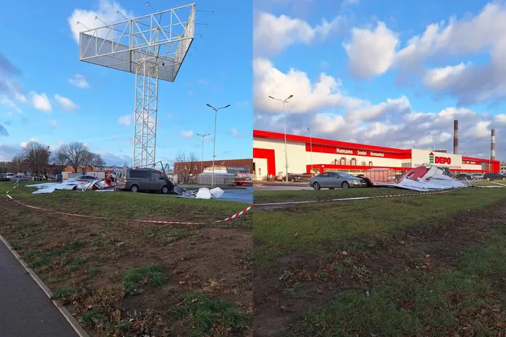 Nuvirtęs stendas / Skaitytojo nuotr.